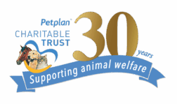 Petplan Charitable Trust logo that says '30 years supporting animal welfare.'