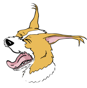 Illustration of dog yawning