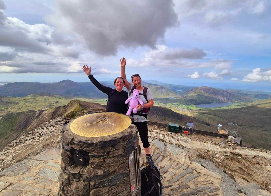 Michelle and Wendy at the Mount Snowdon summit.